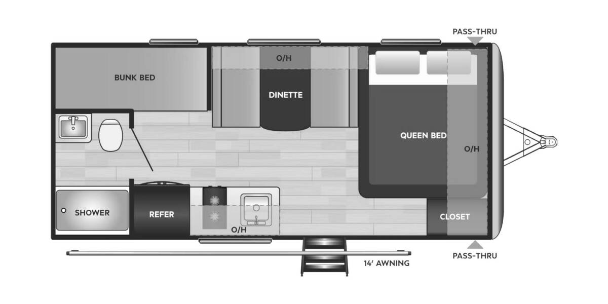 2024 Keystone Springdale Classic Mini 1800BH Travel Trailer at Homestead RV Center STOCK# 2303 Floor plan Layout Photo