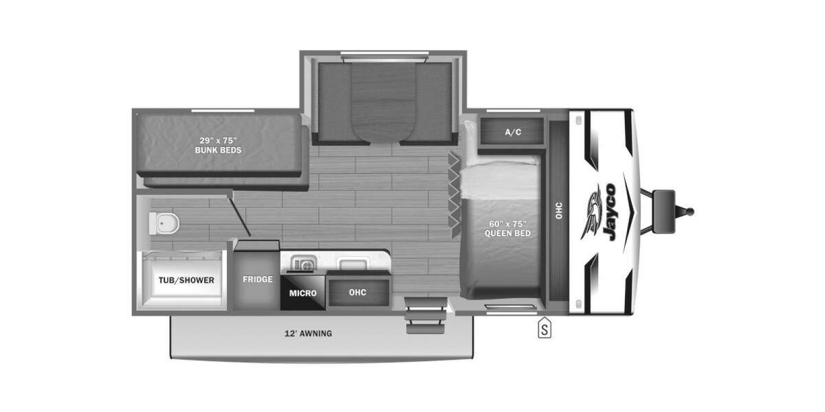 2024 Jayco Jay Flight SLX 184BS Travel Trailer at Homestead RV Center STOCK# 2329 Floor plan Layout Photo