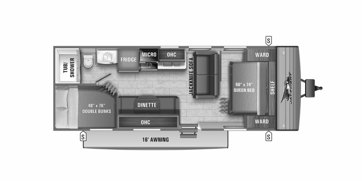 2021 Jayco Jay Flight SLX 8 264BH Travel Trailer at Homestead RV Center STOCK# 2340 Floor plan Layout Photo