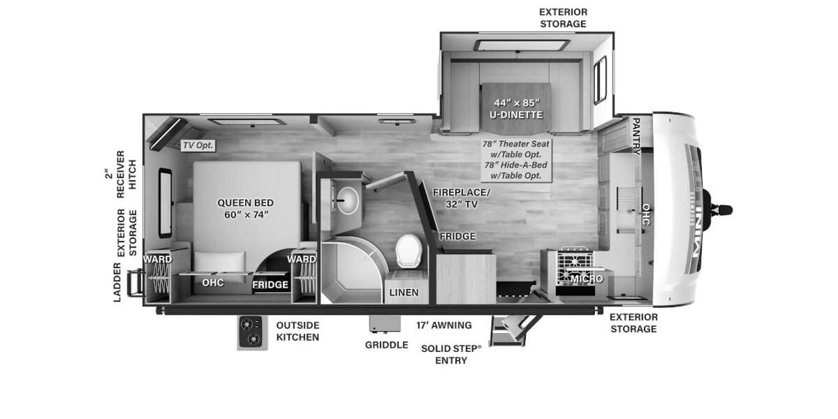 2024 Rockwood Mini Lite 2506S Travel Trailer at Homestead RV Center STOCK# 2247 Floor plan Layout Photo